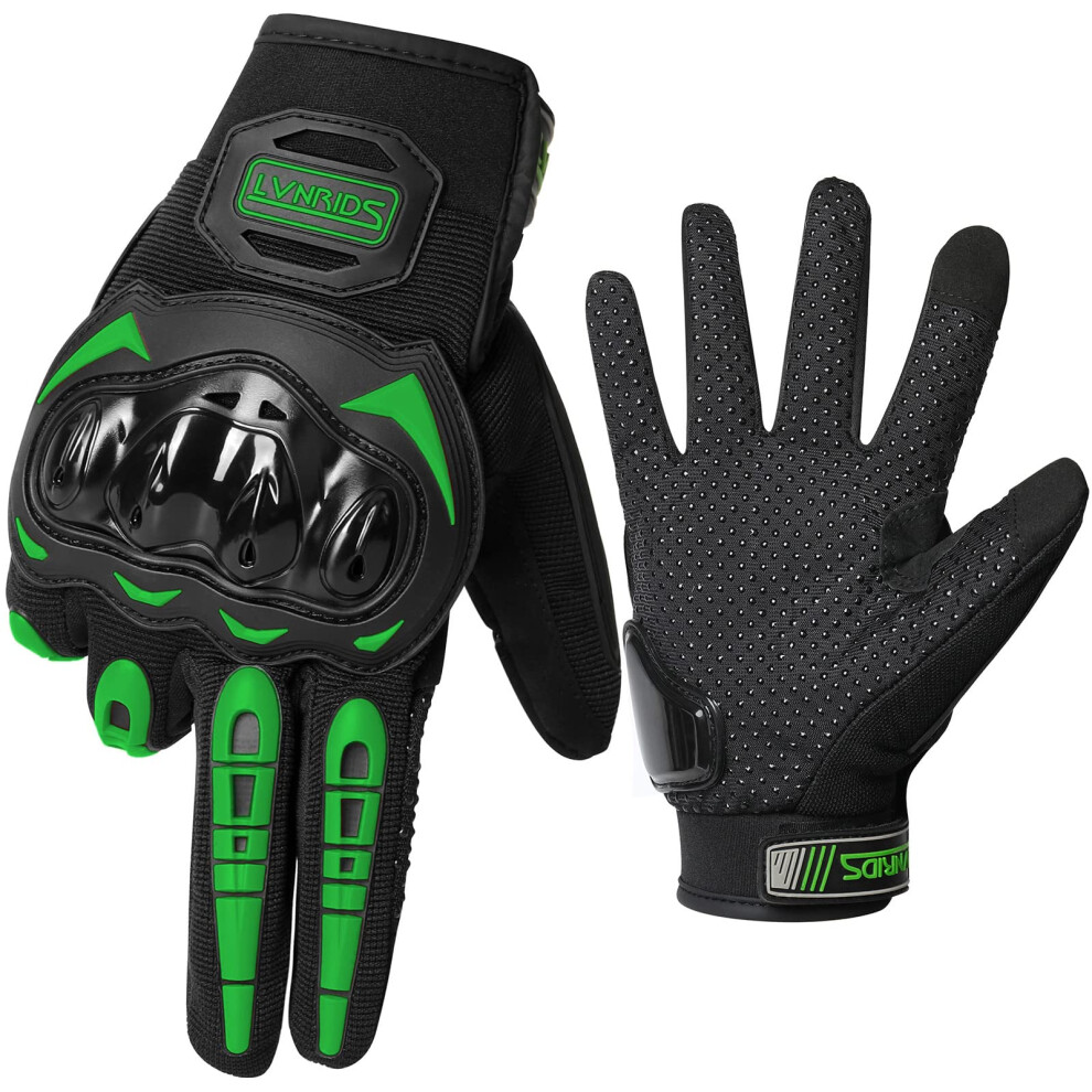 Lvnrids Motorcycle Gloves With Touchscreen Men And Women Racing Gloves For Motocross Bmx Atv Mtb Riding Cycling Xl Green 779324955630