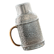 1Set Glas-Wasserkaraffe Mit Deckel, Rutschfest, Große Kapazität, Bunt