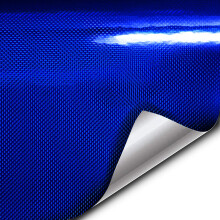 VViViD+ Pellicola olografica per auto in vinile di carbonio lucido con trama cromata (1 piede x 5 piedi blu)