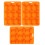 3Stk 9- Silikon Eiswürfelform Kuchenform DIY Eismacher Orange 10
