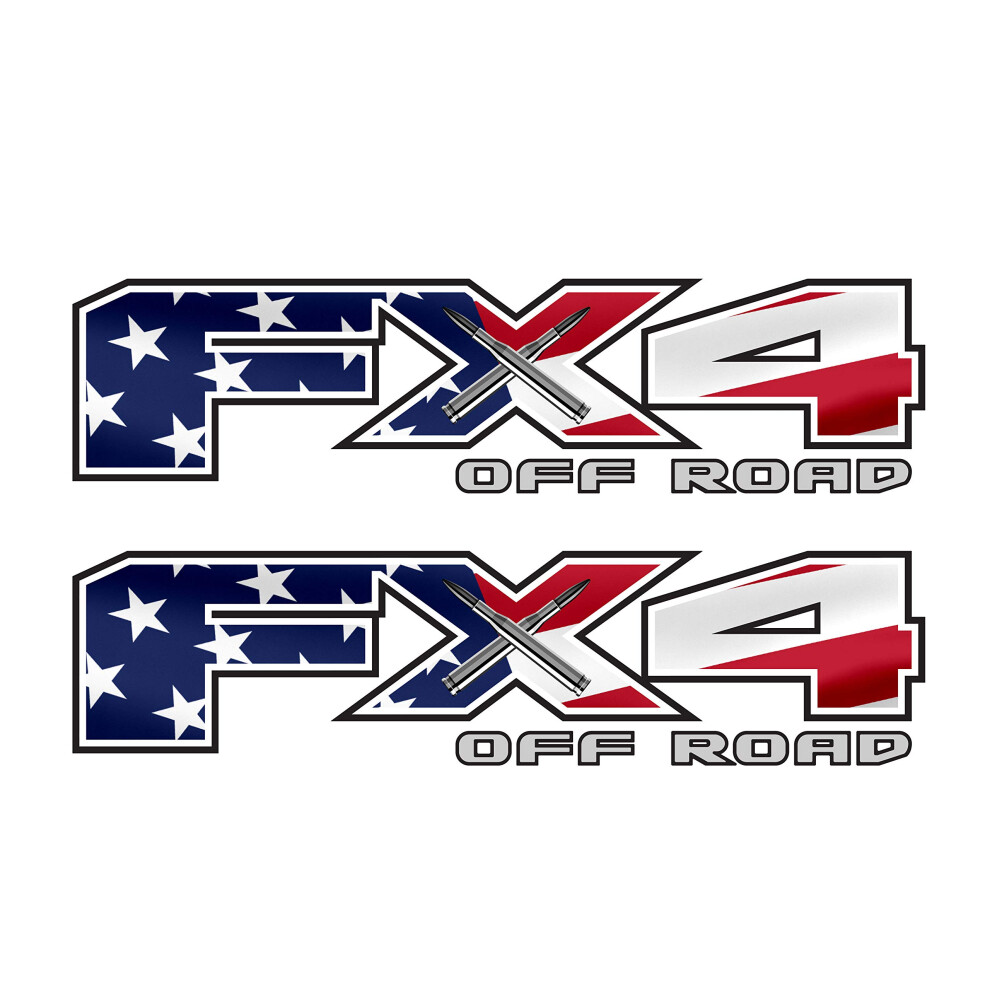 Fx4 Off Road Decal Usa Flag Replacement Sticker F 150 Bedside Emblem For 4X4 Truck Super Duty (Fx4 Off Road Decal Usa Flag Replacement Sticker) Black 352584200759