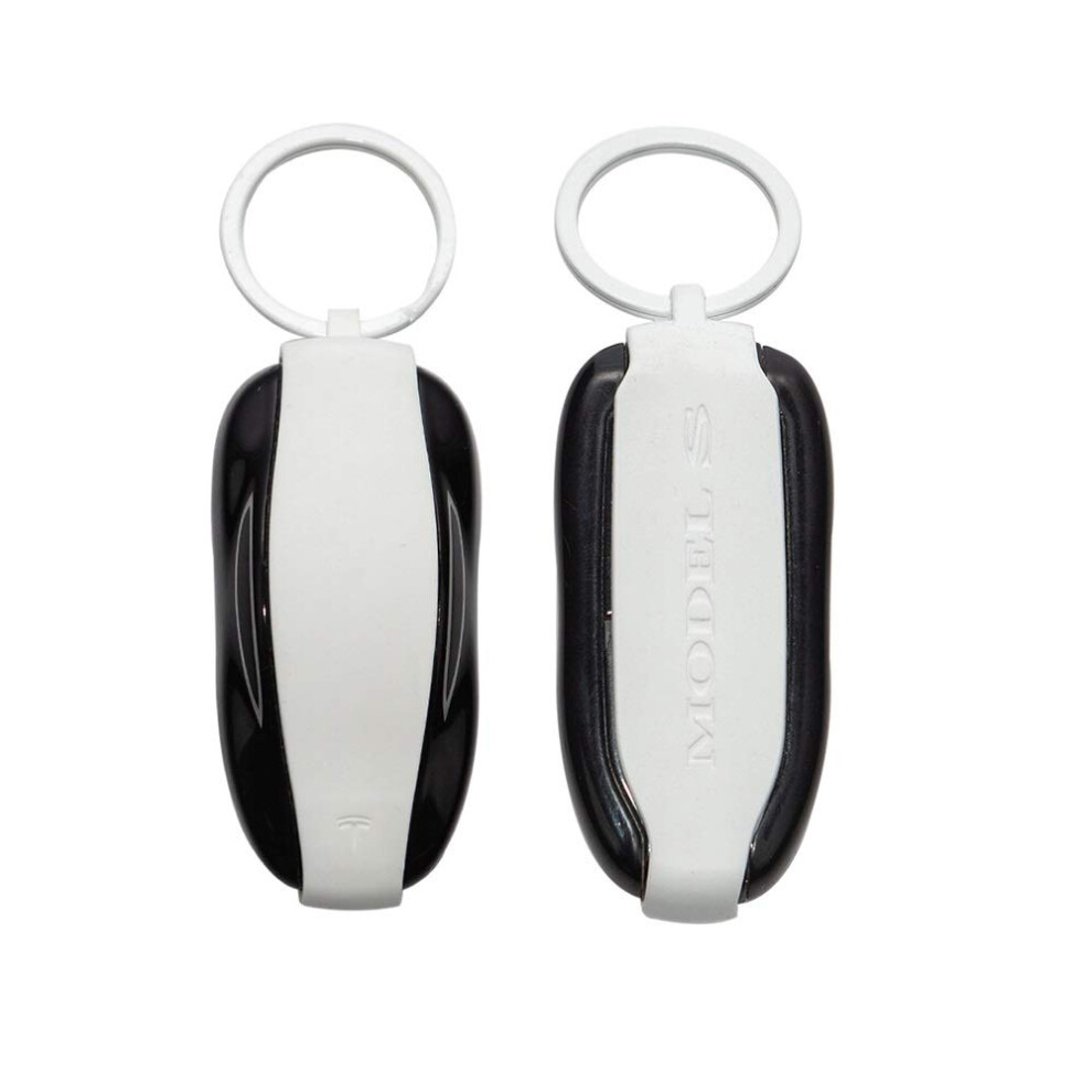 Tesla Gear Silicon Key Fob Cover Keychain Replacement For Tesla Model S (White) White 649985219115