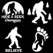 Sasquatch Bigfoot Hide and Seek Champion Decalcomanie (Bianco Grande ~ 5"""")