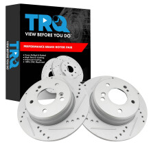 TRQ Paire de rotors de frein arrire percs fente compatible avec Mercedes Benz Chrysler