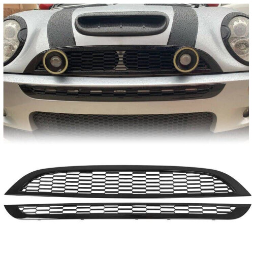 HECASA Front Upper & Lower Grill Compatible with 2002-2006 Mini Cooper ...