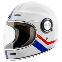 TORC T1 Casque de moto intgral rtro unisexe pour adulte Blanc brillant Allegiance X-Large