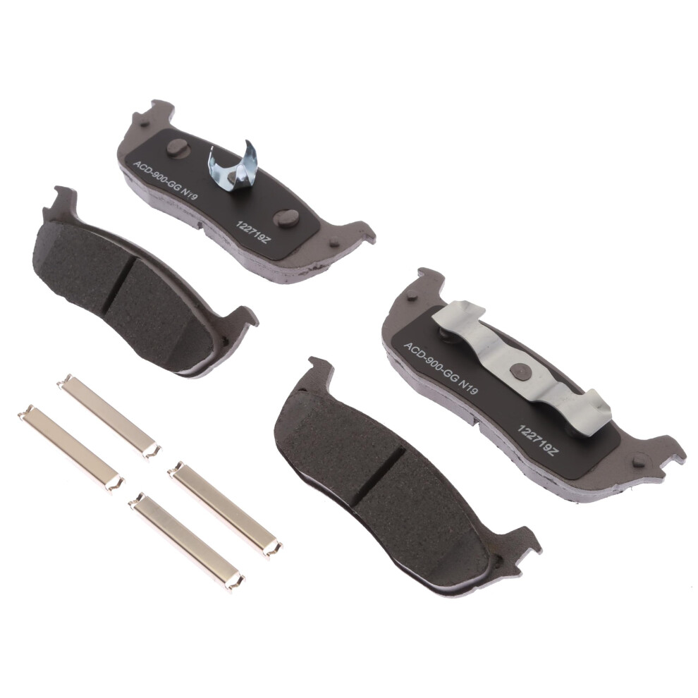 Acdelco 14D711chf1 (19391196) Ceramic Rear Disc Brake Pad Set With Clips Silver 193468064841