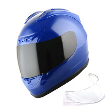 1Storm Nov celooblicejov prilba na motocykl JH901 leskl modr + jeden extra pruhledn tt