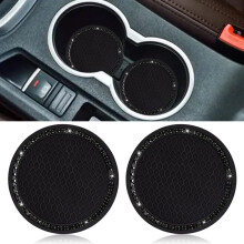 SUNCARACCL Car Cup Holder Coaster 2 Pack Univerzln vloka do auta Bling (prumer 2,75"""") Kritlov trasov prsluenstv do auta (cern s cernm d