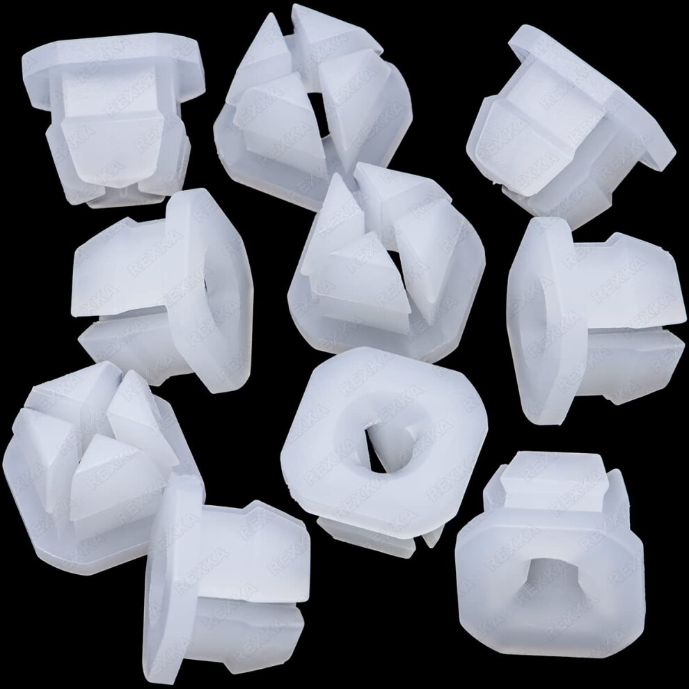 Rexka 10Pcs Nylon Headlight Bezel Grill Screw Nuts #8 Or #10 Screw Size Compatible With Gm 3919773 Chevy Buick Cadillac Gmc White 643375935371