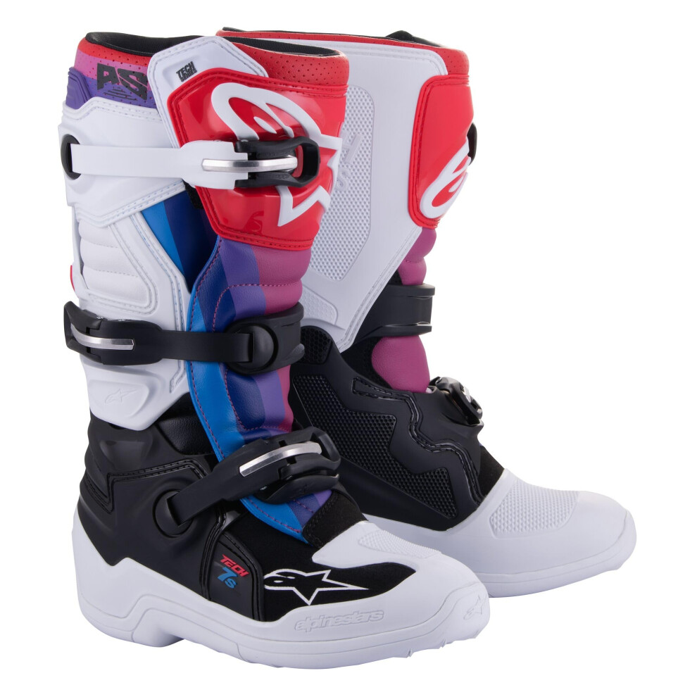 (Eu 35.5) Alpinestars Tech 7S Youth Boots White / Black / Rainbow White,Black 8059347199436