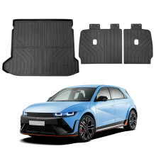 Powerty Cargo Mat for Hyundai Ioniq 5 2022-2025 Accessories Cargo Liner & Second Row Seats Back Cover Rear Trunk Mats All Weather