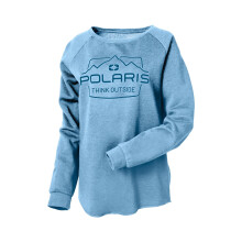 Polaris Dames Adventure Crew Sweatshirt Zacht Comfortabel Mengsel Misty Blue Klein
