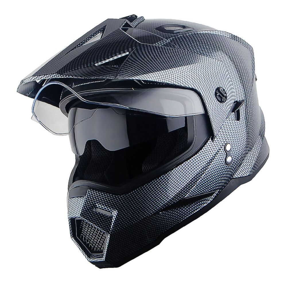 1Storm Dual Sport Motorcycle Motocross Off Road Full Face Helmet Dual Visor 840036867174