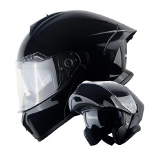 1Storm New Motorcycle Bike Modulrn celooblicejov prilba s dvojitm zornkem Slunecn clona: NOLED-X90 leskl cern