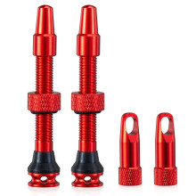 HZJD 2 STUKS Tubeless Presta Ventiel Rood Ge?tegreerd Kernverwijderingsgereedschap (44 mm)