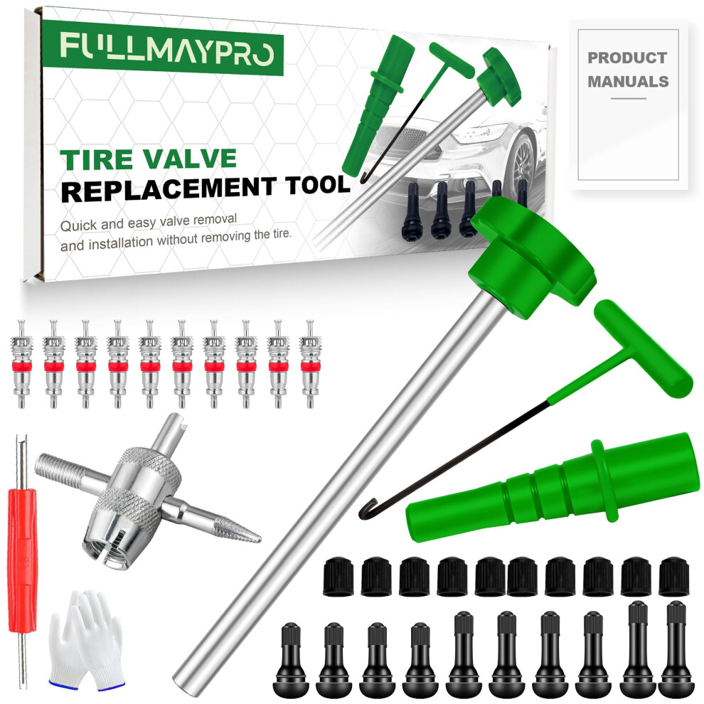 FullMayPro 38PCS Tire Valve Stem Core Quickly Replacement Tool Kit Quick Change Tire Valve Tool Kit for Replacing Leaky Valves in Cars Trucks ATVs et-image-OPC-PM8SXHT-NEW