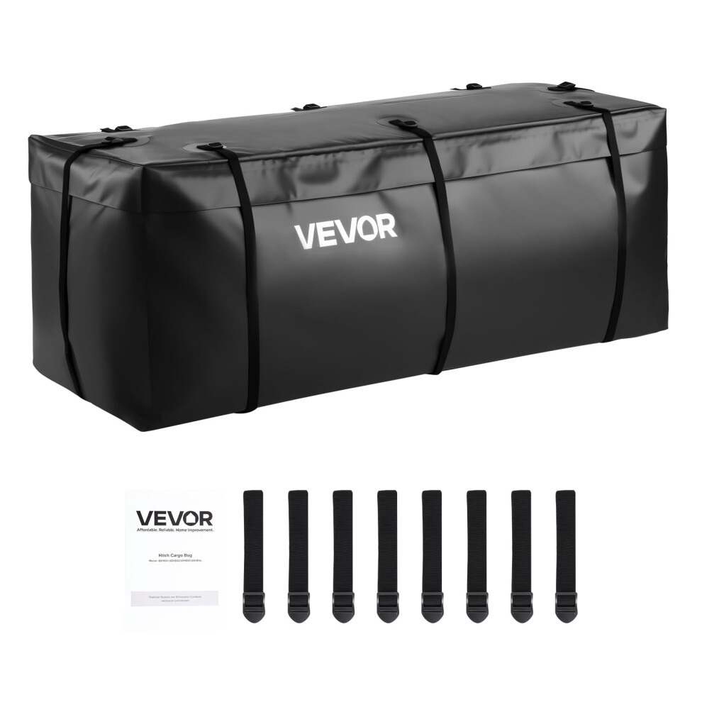Vevor Hitch Cargo Carrier Bag Waterproof 840D Pvc 46.65 X 20.08 X 19.69 In (12 Cubic Feet) Heavy Duty Cargo Bag For Truck Bed Storage With Reinfor