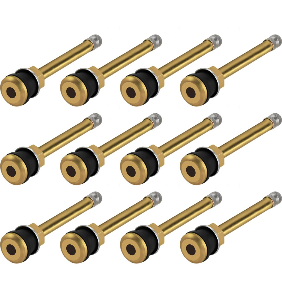 MuHize TR572 Truck Tire Valve Stem 3-3/4 Brass Commercial Clamp-in Valve Stem for Rim F.625""""(Pack of 12)-image-OPC-PM8SXM5-NEW