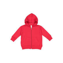 RABBIT SKINS Baby Fleece Langsleeve Volledige Rits Hoodie met Zakken, Rood, 6 Maanden