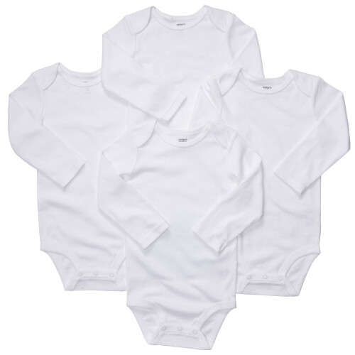 Carter's Carter's Unisex-baby 4-pack lang?rmede bodysuits - hvid - 12M