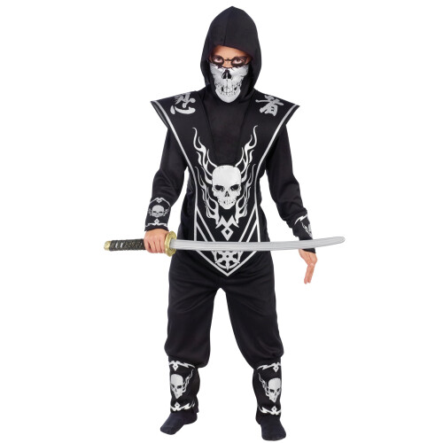 Fun World Skull Lord Ninja Silver Costume Medium 8-10 Multicolor