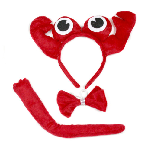 Petitebella Red Crab Pandeb?nd Bowtie Tail 3pc kostume (Red One Size)