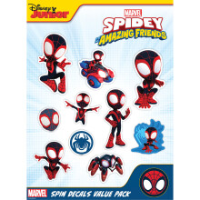 Decalcomanie Marvel Spidey e i suoi fantastici amici - Set di adesivi da 10 miglia Morales Spin per esterni per bottiglia d'acqua per computer po