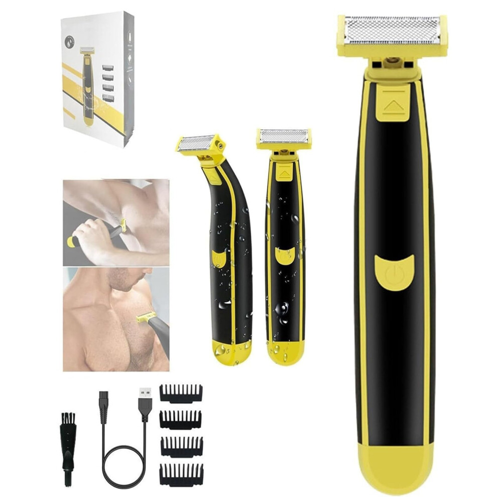 Full Body Washed Wet And Dry Shaver Electric Shaver For Men Waterproof Rotary Facial Shaver Ergonomic Body Groomer