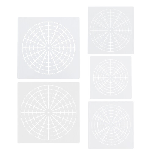 5 bogen mandala-punktestencil, wiederverwendbare schablone, malvorlage