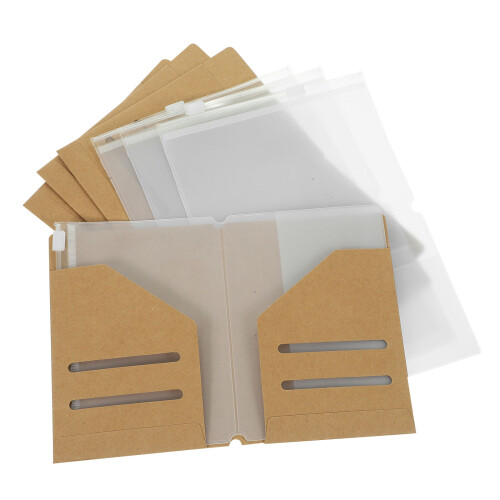 4 reisepasshüllen kraftpapier mit pvc-pass-organizer