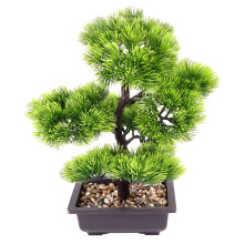 2 stk künstl. grüne Zirbelkiefer Bonsai, Topfdekoration für Zuhause & Büro