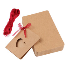 50St Kraft Tags Hartvorm Met Rood Bruin Voor