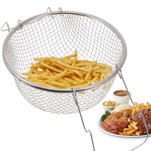 2Stk Runder Fritierkorb Mit Klappbarem Griff 2