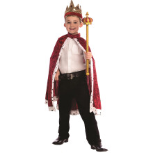 Dress Up America King Crown and Robe - Costume da re per bambini - Taglia unica (Rosso)