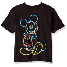 Disney Jungen Mickey Mouse T-Shirt mit kurzen Ärmeln, Mickey Schwarz, 4