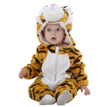 MICHLEY Costume unisex per bambini, pagliaccetto in flanella invernale e autunnale per 18-24 mesi, tuta cosplay per animali, bianco, taglia 100