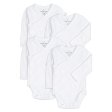 Souprava body pro miminko Side Snap Dlouh rukv Bavlna Chlapec Kimono Onesie 4 balen - Bl-Dlouh rukv 6-12 mescu
