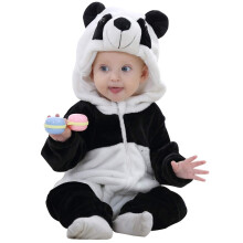 MICHLEY Costume unisex per bambini, pagliaccetto in flanella invernale e autunnale per 6-12 mesi, tuta cosplay per animali, nera, taglia 80