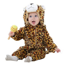 MICHLEY Costume unisex per bambini, pagliaccetto in flanella invernale e autunnale per 2-6 mesi, tuta cosplay per animali, marrone, taglia 70
