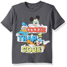 Disney Jungen Mickey Mouse T-Shirt mit kurzen Ärmeln, Anthrazit, 3T