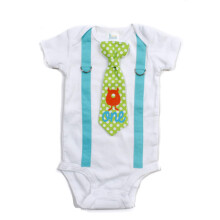 Cuddle Sleep Dream Baby Boy 1-rs outfit Cake Smash Body med slips och hngslen Fdelsedagskjorta (24 mnaders Monster)