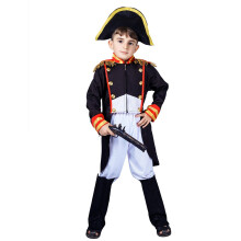 KalcyKizz Costume da Napoleone per bambino blu navy rosso giallo (7-9 anni)