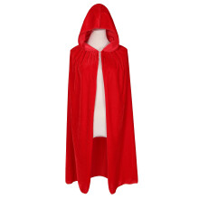 BIGXIAN Kinderen Hooded Velvet Cloak Halloween Kerst Cosplay Cape Rood