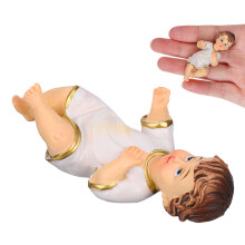 1 Stuks Mini Jezus Baby Beeldje Religieuze Resin Figuur