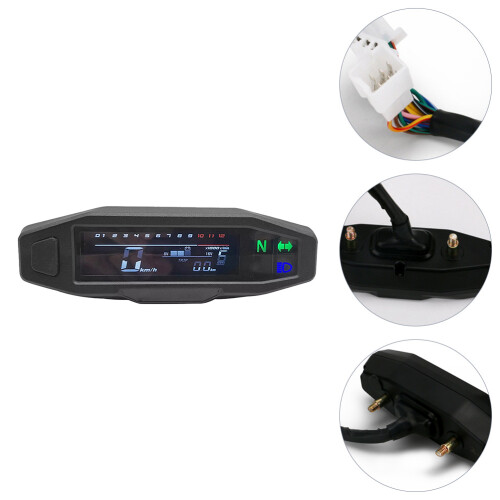 Portable Motorfiets Lcd Snelheidsmeter Digitale Teller Met Sensor 2