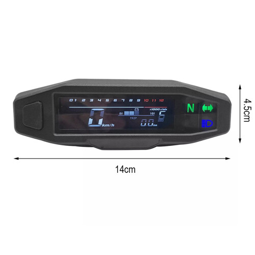 Portable Motorfiets Lcd Snelheidsmeter Digitale Teller Met Sensor 1
