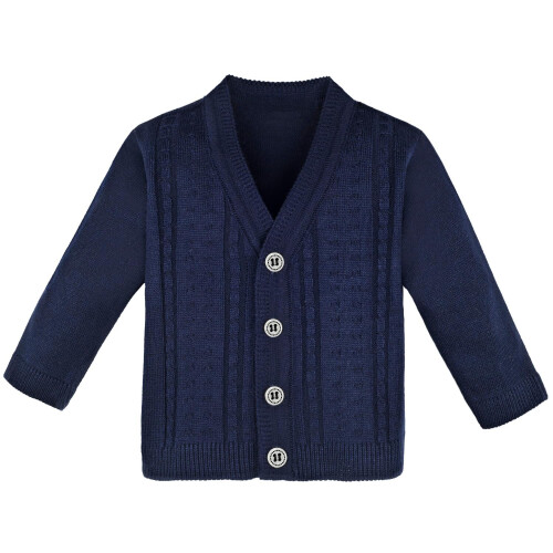 Lilax Basic-Strickjacke mit Zopfmuster fr Babys, 69 Monate, Marineblau