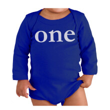 Custom Kingdom Baby Boys and Girls Ett r gammal bodysuit fr frsta fdelsedagen (lngrmad 18 mnader Royal Blue)