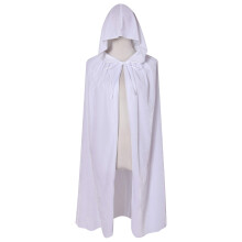 BIGXIAN Kids Hooded Fluwelen Cloak Halloween Kerst Cosplay Fancy Cape Wit